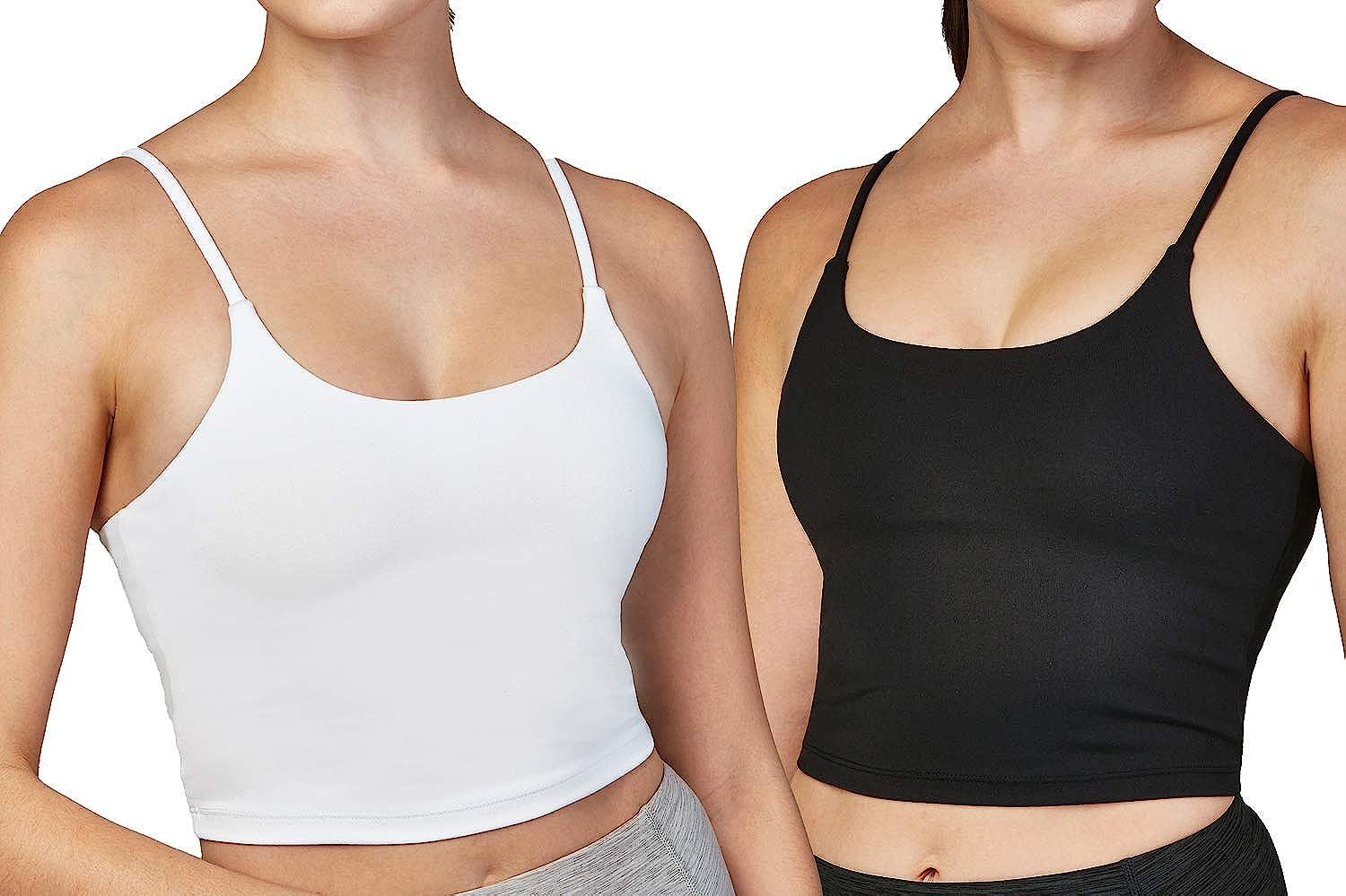 DEVOPS Women's 2-Pack Padded Sport Bra Workout Fitness Running Yoga Crop Tank Top Shirts | Amazon (US)