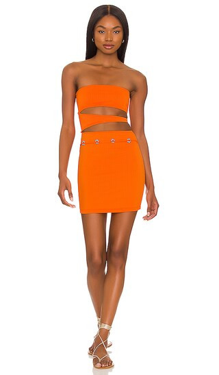 Richie Plisse Mini Dress in Papaya | Revolve Clothing (Global)