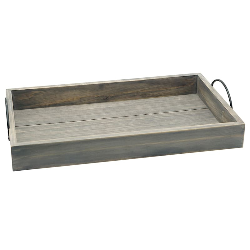 Grey Washed Wooden Tray, 12x20.5 | At Home