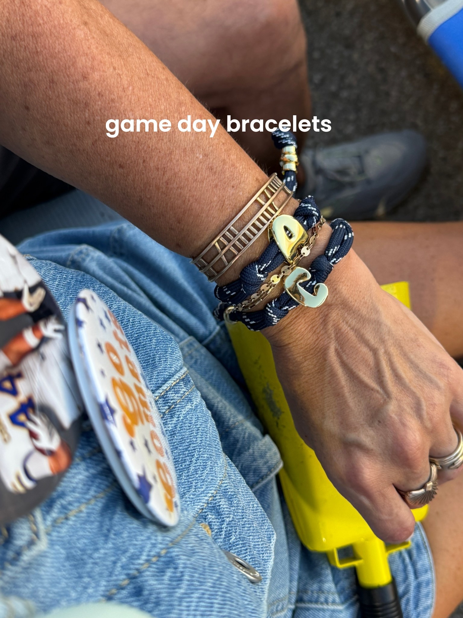Love these game day bracelets with their initials. So cute & under $15