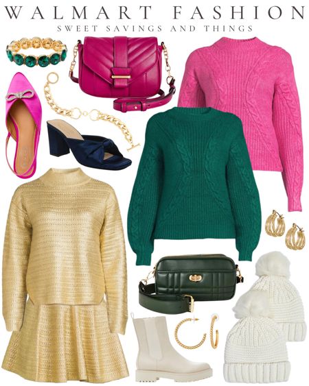Walmart fashion best sellers that are BACK IN STOCK! Run and snag these while you can! Love the metallic set and the knit sweaters and all of the pink! 

#LTKGiftGuide #LTKHoliday #LTKunder50
