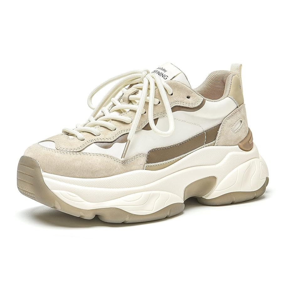 BEAU TODAY Womens Chunky Sneakers, Chunky Shoes for Women, Lace up Comfortable Fashion Dad Sneake... | Amazon (US)