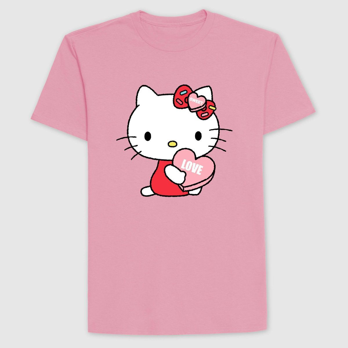 Men's Hello Kitty Short Sleeve Graphic T-Shirt - Pink | Target