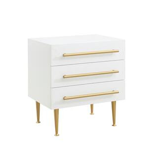 Best Master Furniture Bellanova 3-Drawer White Nightstand 26.5 in. H x 24 in. W x 20 in. D-B1930C... | The Home Depot