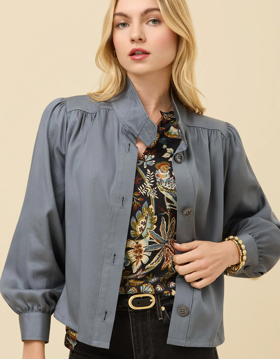Willow Brushed Jacket Smoky Blue | Spartina 449