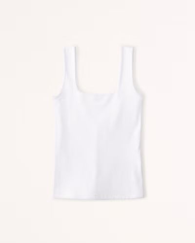 Cotton-Blend Seamless Fabric Squareneck Top | Abercrombie & Fitch (US)