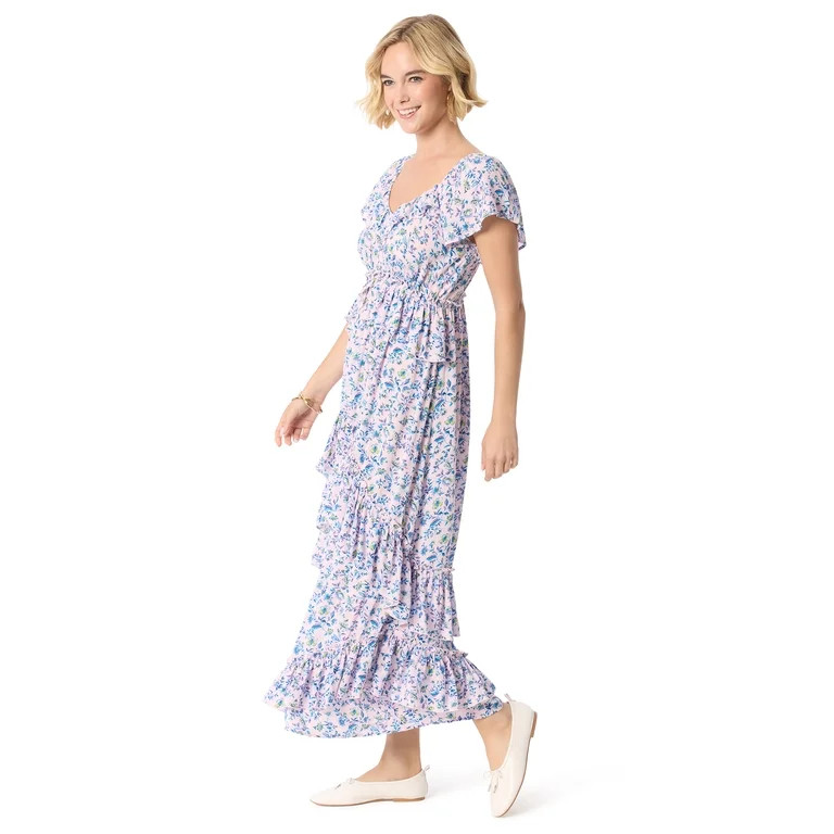 Jessica Simpson Women's Ember Maxi Ruffle Dress, Sizes XS-XL | Walmart (US)