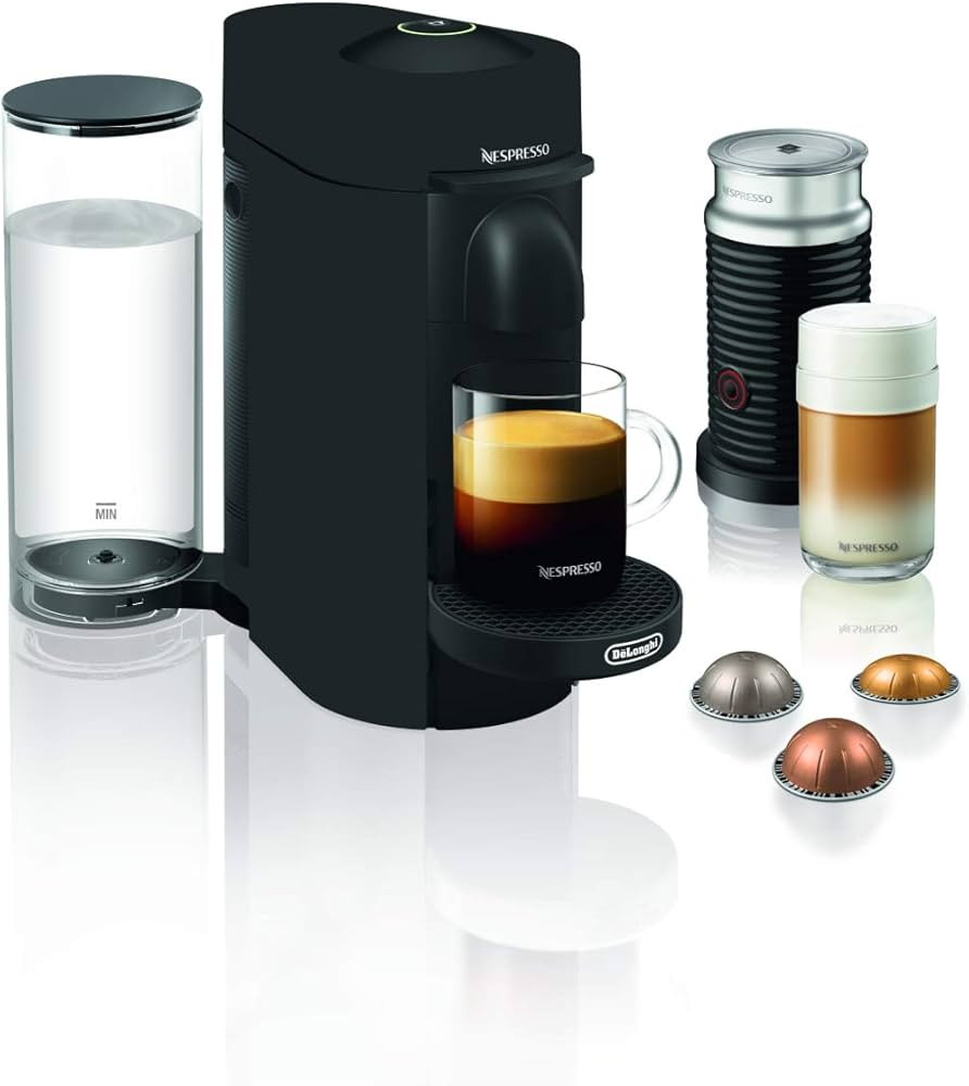 Nespresso Vertuo Plus Deluxe Coffee and Espresso Maker by De'Longhi, Matte Black with Aeroccino M... | Amazon (US)