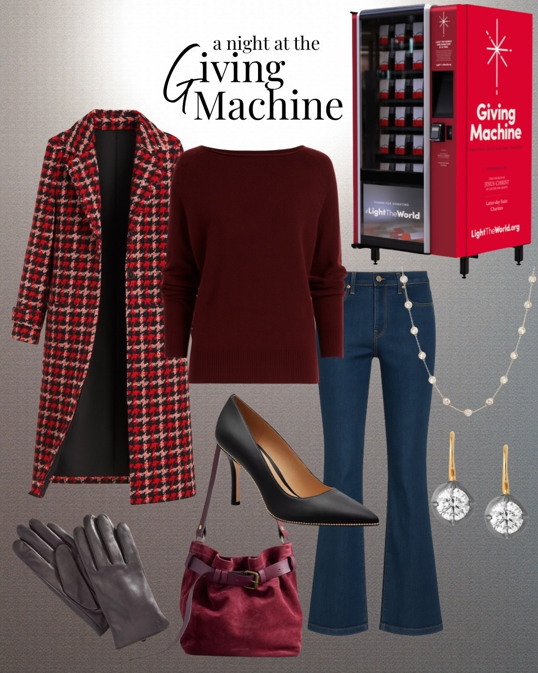 Curated look for a night at the giving machine or local charity

#LTKHoliday