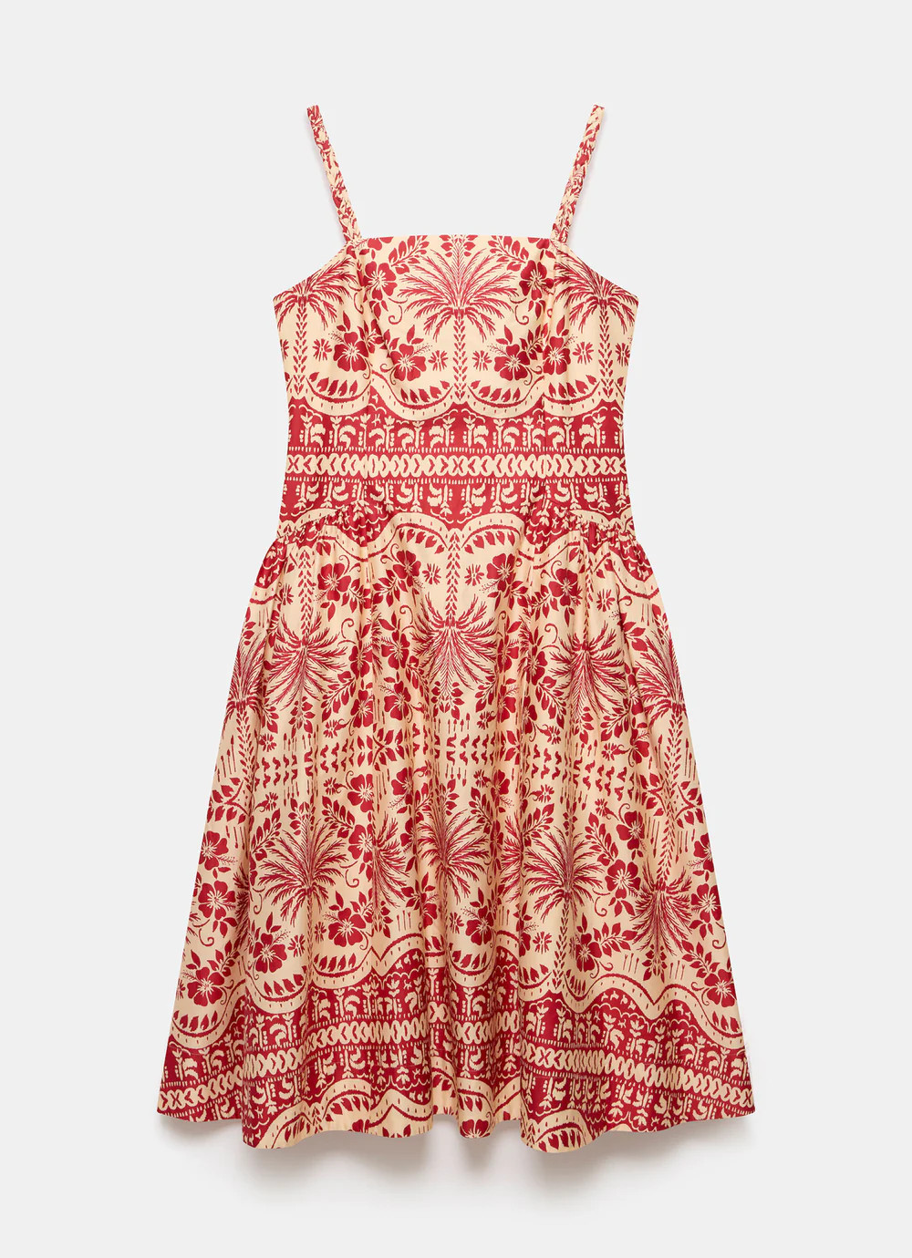 Red Palm Print Midi Dress | Mint Velvet - US