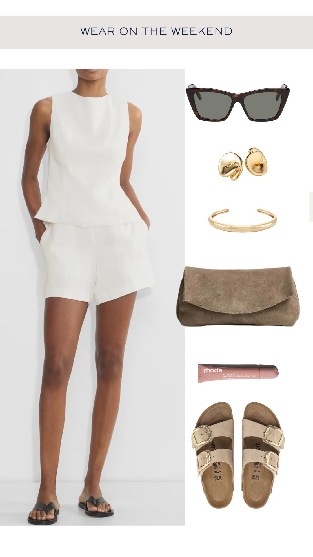 Easy linen set to wear on the weekend, coffee, vacation, errands or on a patio. 

___

#whattowear #matchingset #birkenstockoutfit #beigeandwhiteoutfit #elevatedcasualoutfit #ootd #summer2025 #springoutfit #summermatchingset #2025style #styledoutfit #outfitinspo 

 #LTKspring #LTKsummer #LTKstyletip