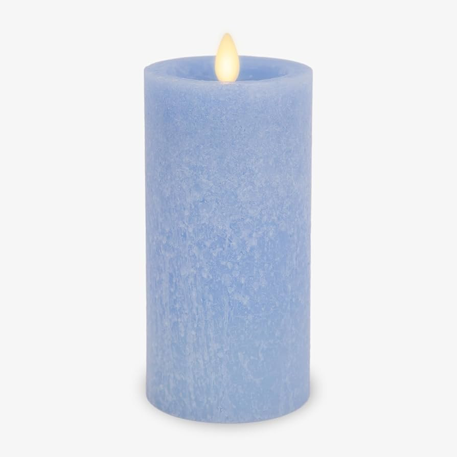 Luminara Cornflower Seaglass Flameless Candle Moving Flame Pillar, Unscented Real Wax with Recess... | Amazon (US)