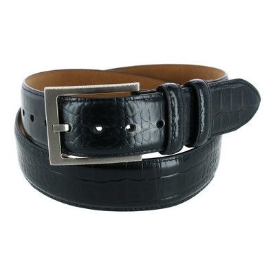 Greg Norman Men's Croco Print Leather Belt, 42, Black | Target