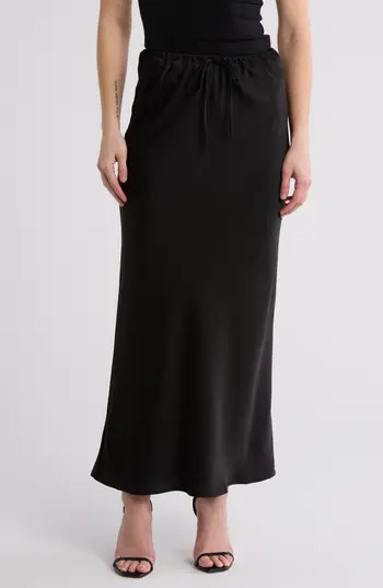 WAYF Satin Bias Maxi Skirt in Black at Nordstrom Rack, Size Medium | Nordstrom Rack