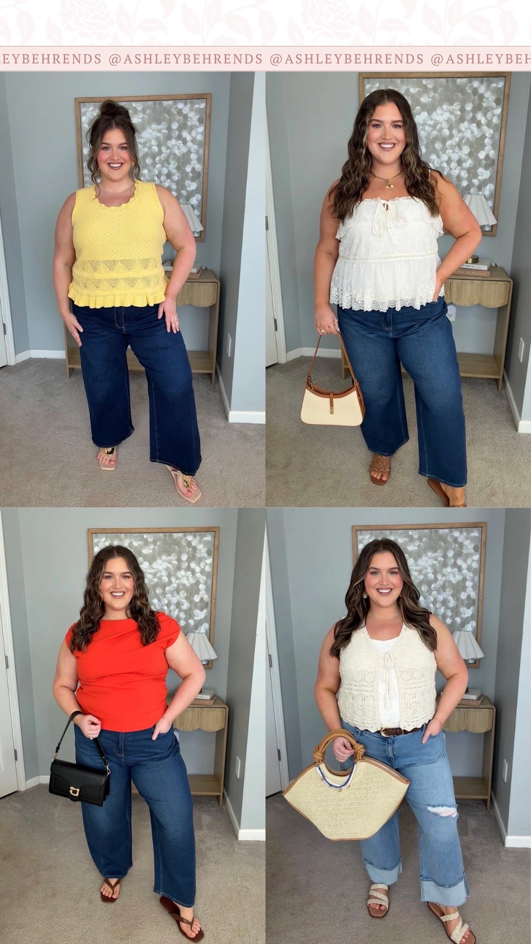 These outfits are the definition of plus size approved summer looks, and I feel so confident in them. This vibrant red ❤️ is stunning and this yellow 💛 is such a gorgeous color. I love the cute lace and crochet details on the off white and white tops as well. 
Summer outfit inspo, date night outfit inspo

#LTKPlusSize #LTKSeasonal