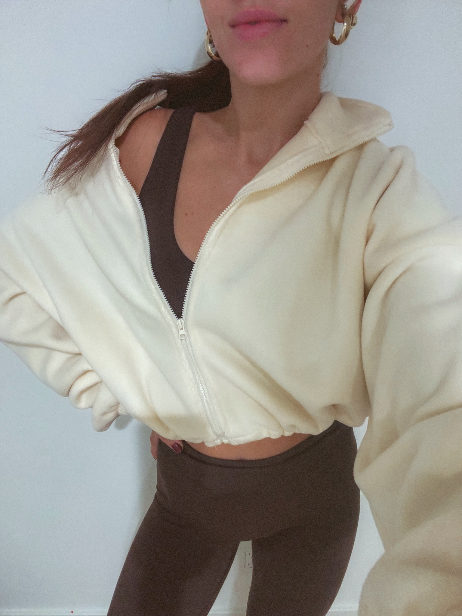 Fleece zip up sweatshirt 