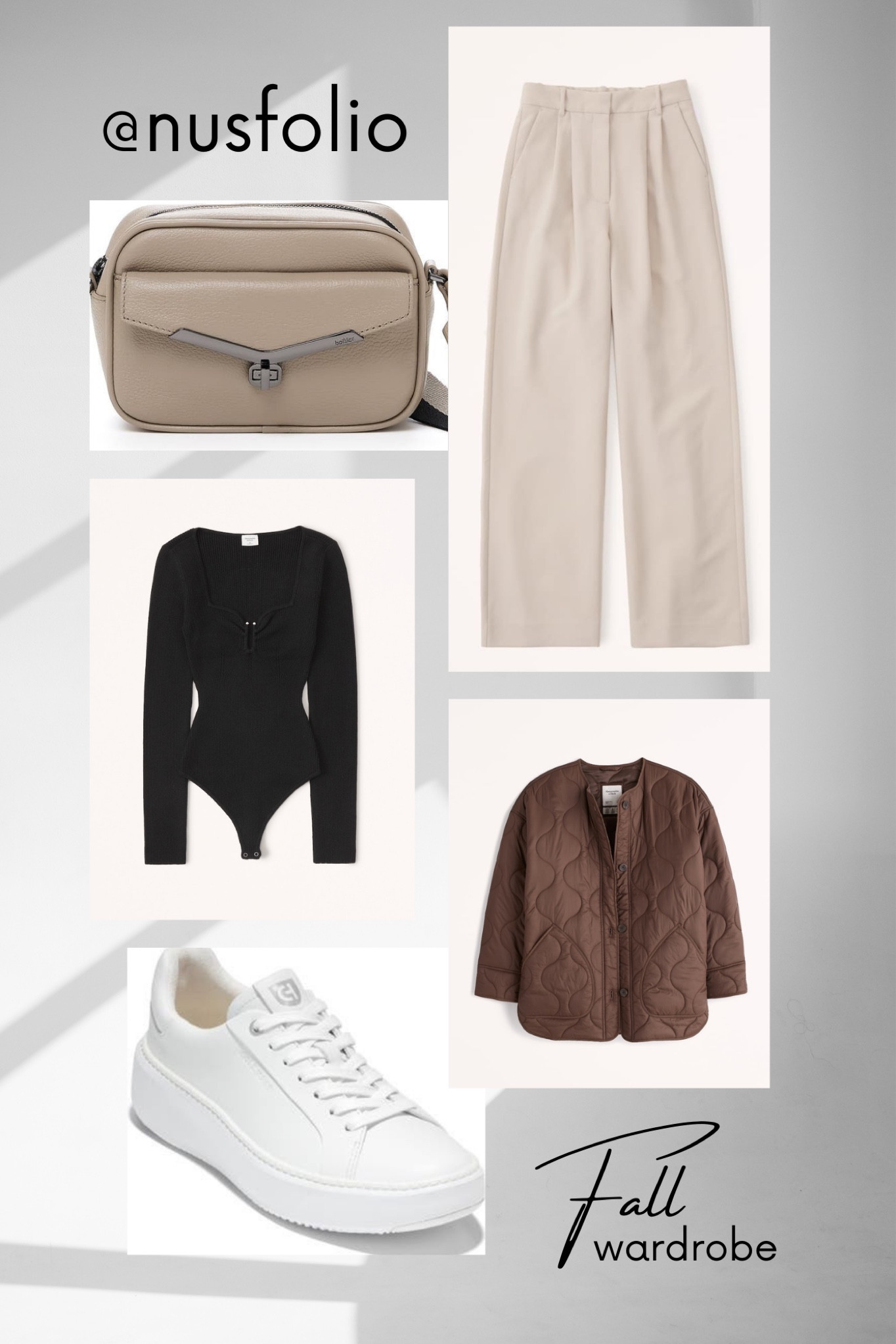 Skims, tailored pants, fall outfit, jacket, purses, bags, tan purses, bodysuits, fall fashion, wide leg pants, quilted jacket, white sneakers, crossbody bags, 

#LTKshoecrush #LTKSeasonal #LTKfit
