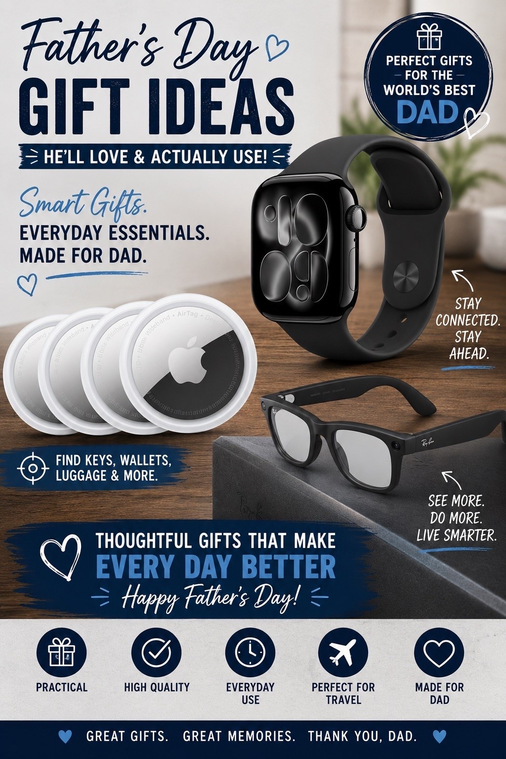 The Best Father’s Day Gifts for Tech Dad

Apple air tags, tech glasses and a smart watch to really geek out.

#LTKHome #LTKMens #LTKTravel