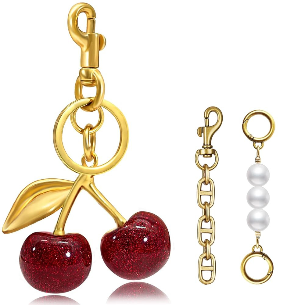 Cherry Keychain cherry Bag Charm Keychain Accessories Gifts for Women Purse Bag Charms Extender C... | Amazon (US)