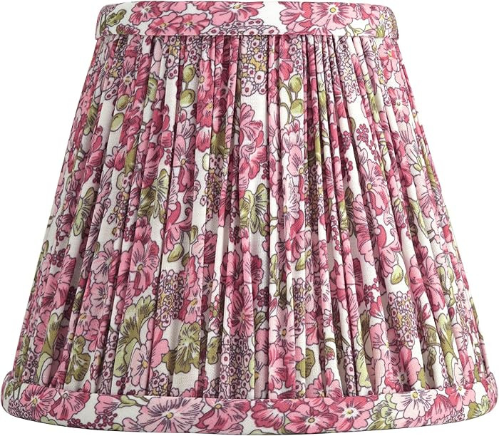 Springcrest Nelle Pink Floral Cottage Core Pleated Shade 3.5x6x5 (Clip-On) - Springcrest | Amazon (US)