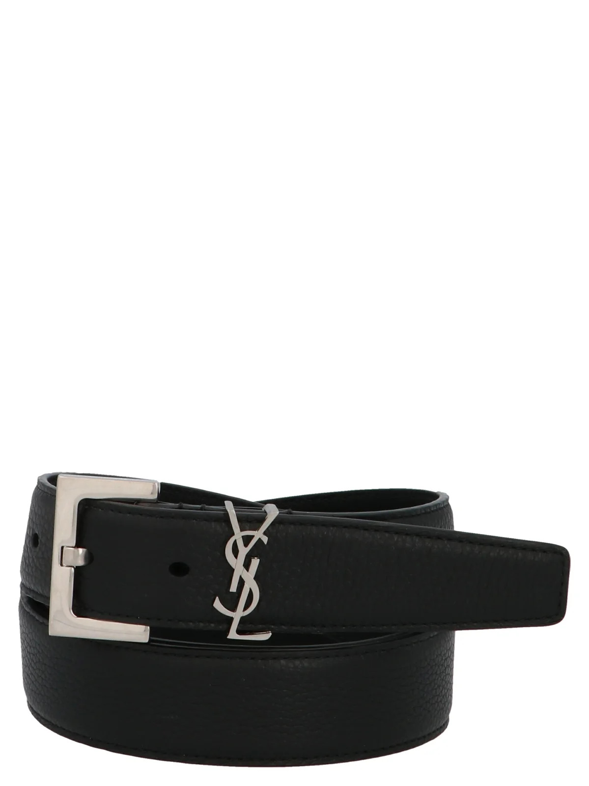 Saint Laurent Monogram Logo Plaque Belt | Cettire Global
