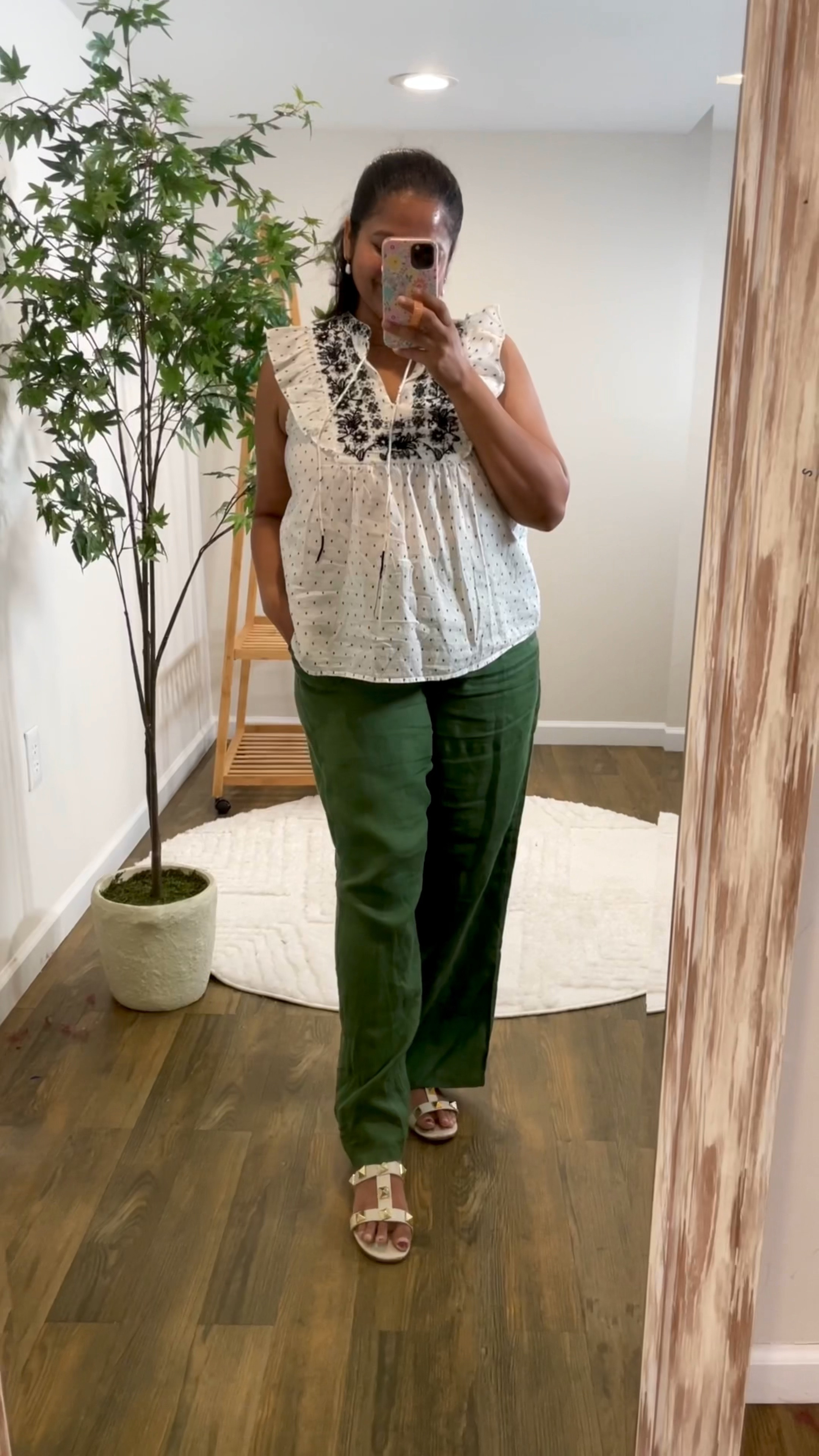 Casual Summer outfit with linen pants. Linking my favorite linen pants 
@jcrew linen pants in size S . Fits loose so don't size up 
@loft top in size S 
@kohls white studded sandals 

#LTKTravel #LTKMidsize #LTKSummerSales