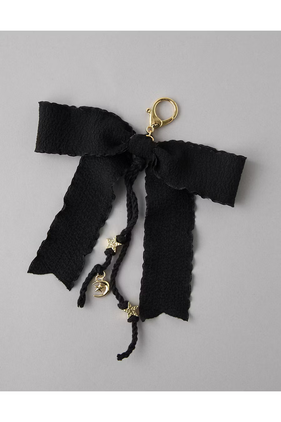 AEO Bow & Cord Bag Charm Women's Black One Size | American Eagle Outfitters (US & CA)