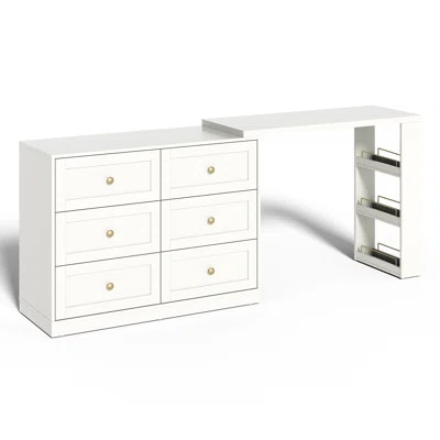 Extendable Makeup Vanity Desk With 6 Drawers | Wayfair North America
