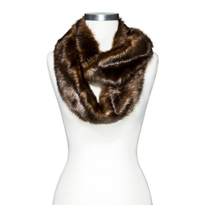 Women's Limited Edition Fur Texture Infinity Scarf - Natural | Target