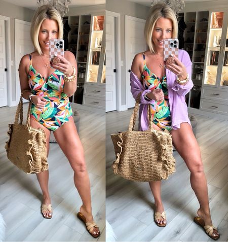 It’s only February but if you are like me, you have a beach trip coming up very soon!!! I love the tropical print of the @walmart swimsuit!!!
Swimsuit TTS medium
Button down top small
Sandals TTS

#LTKtravel #LTKstyletip #LTKswim