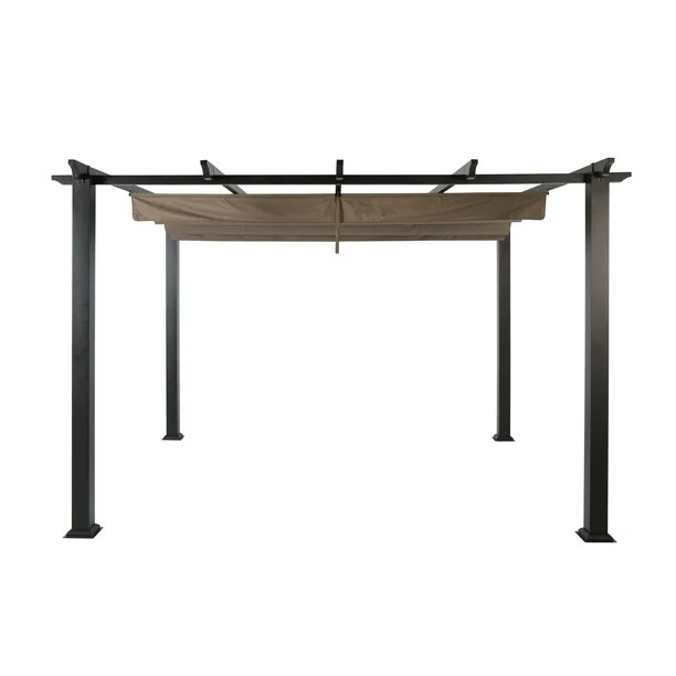 Pergolas 10' x 12' x 8' Black and Gray Steel Pergola - Walmart.com | Walmart (US)