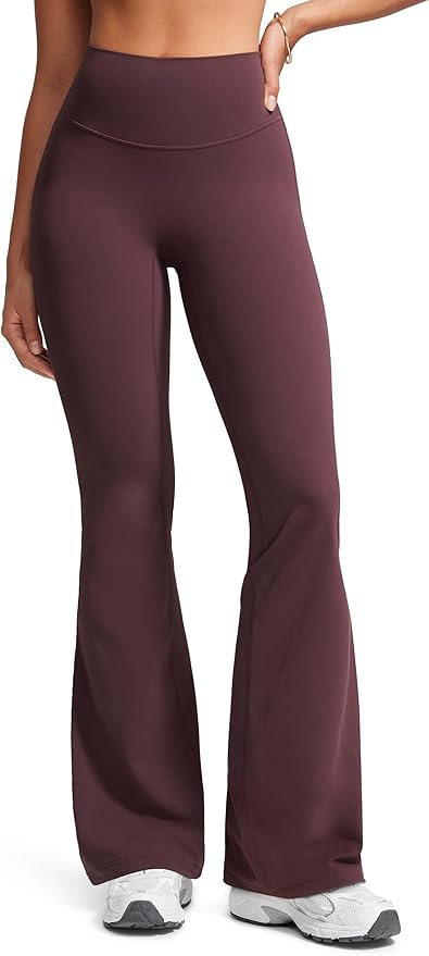 Womens High Waist No Front Seam Scrunch Butt Flare Leggings Workouts 31 Inches V-Back Bootcut Gym... | Amazon (US)