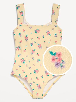 Printed Cross-Back One-Piece Swimsuit for Girls | Old Navy (CA)