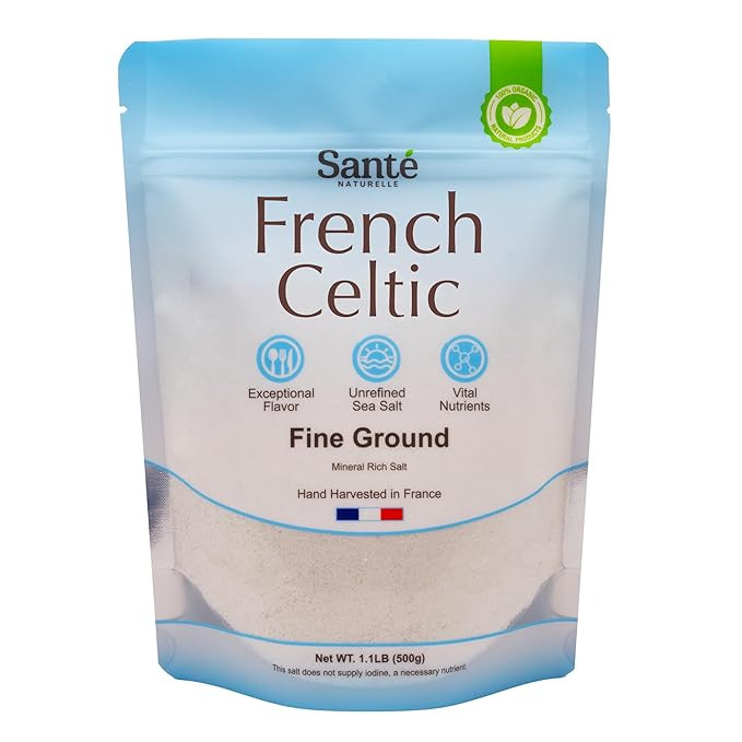 Sante French Sea Salt Fine Ground - 1.1lb (18oz) Unrefined Organic French Sea Salt From the Celti... | Amazon (US)