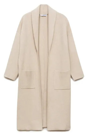 MANGO Oversize Long Cardigan in Light/Pastel Grey at Nordstrom Rack, Size Small | Nordstrom Rack