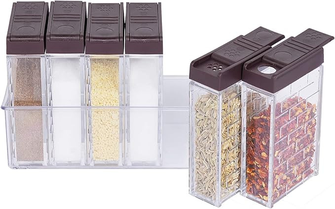 URALFA Mini Salt and Pepper Shakers With Lid, Plastic Spice shaker Seasoning Shaker, Travel Spice... | Amazon (US)