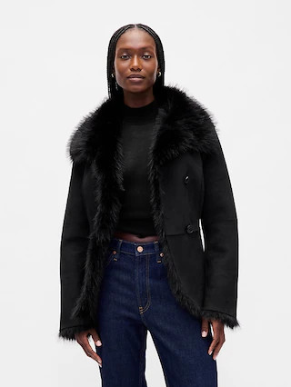 Vegan Suede & Faux Fur Jacket | Gap (US)