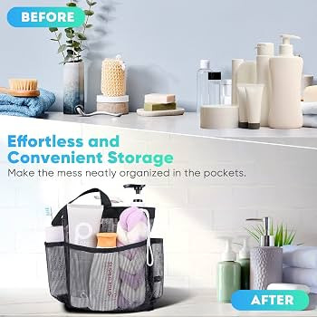 Mesh Shower Caddy Portable for College Dorm Room Essentials, Shower Caddy Dorm with 8-Pocket Larg... | Amazon (US)