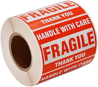 [1 Roll, 500 Labels] 2" x 3" Fragile Stickers Handle with Care Warning Packing / Shipping Labels ... | Amazon (US)
