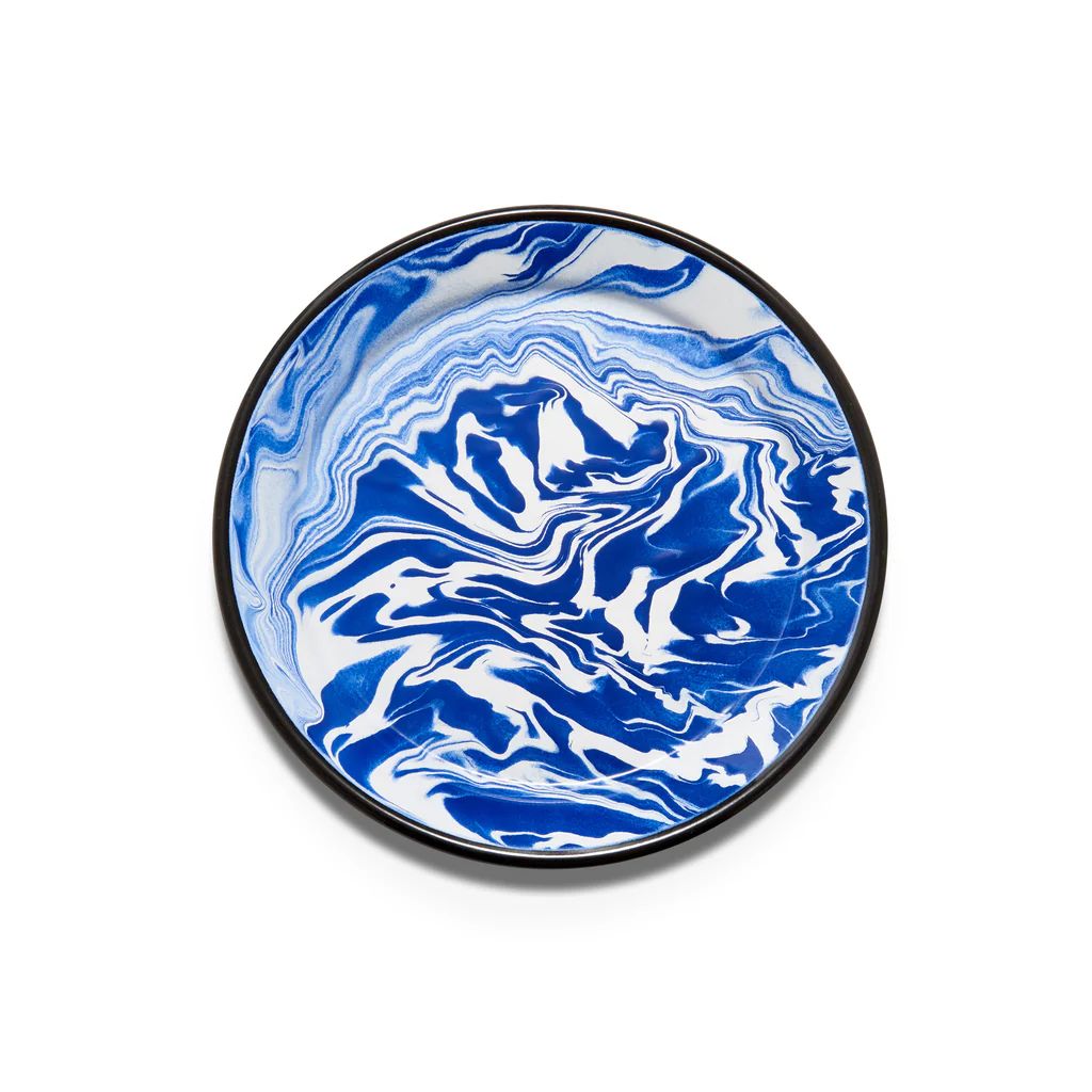 Blue Swirl Metal Dinner Plate | Paloma & Co.