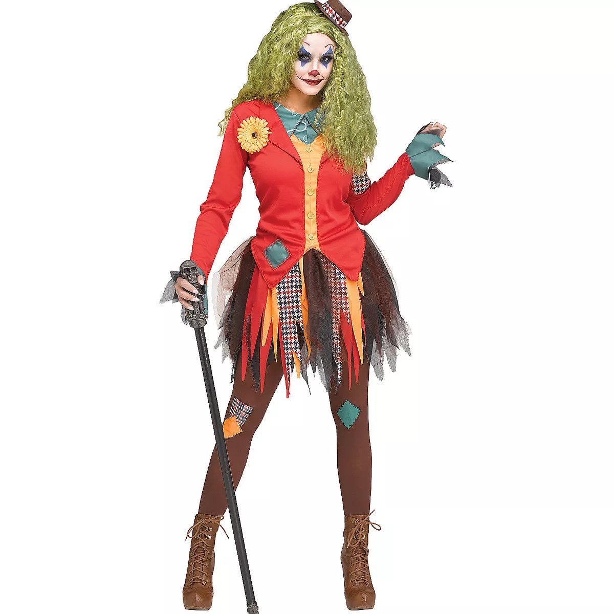 Halloween Express Women's Rowdy Clown Halloween Costume  - Size Small - Red | Target