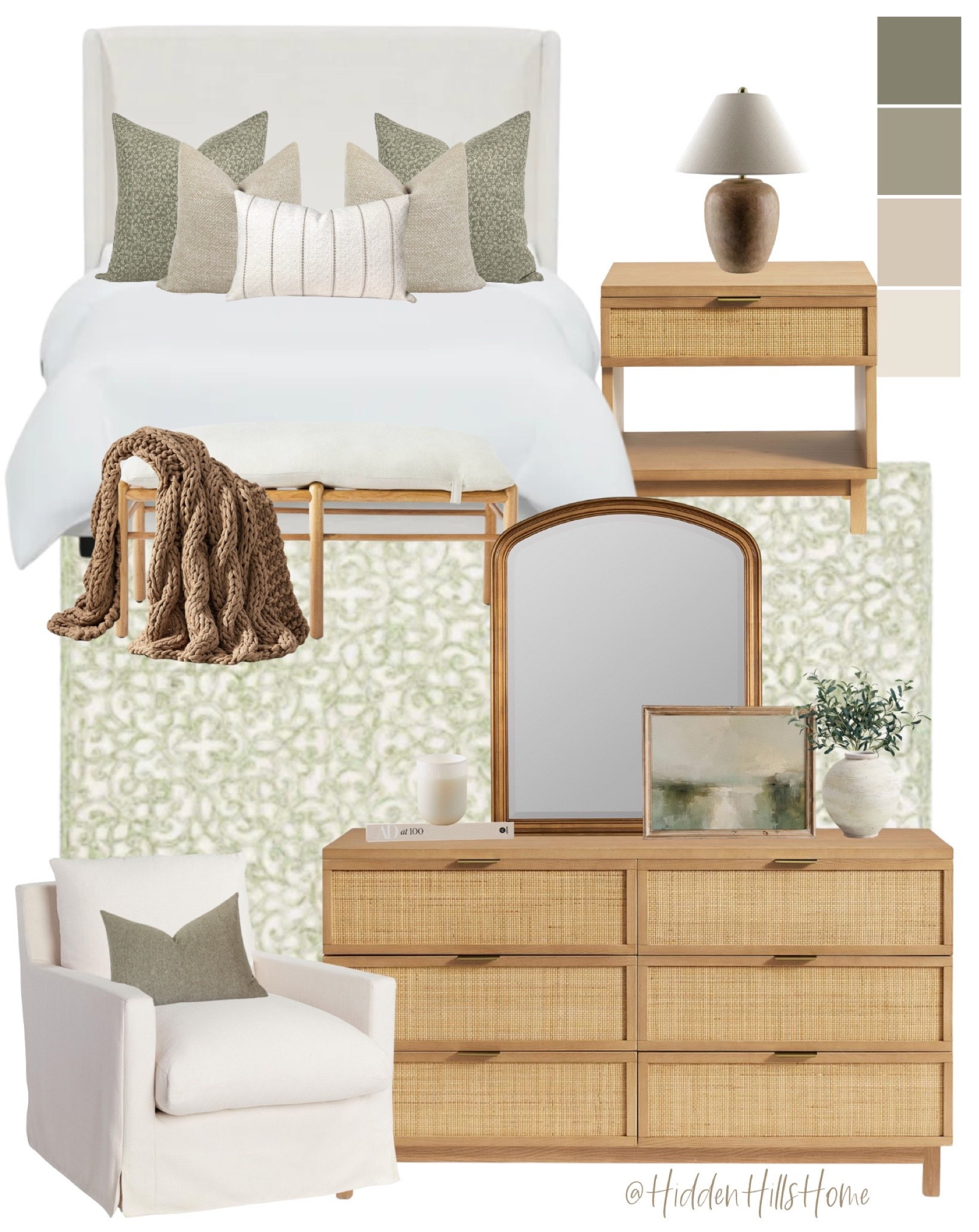 Sage green bedroom, light neutral bedroom, brown accent bedroom #bedroom

#LTKHome #LTKSaleAlert #LTKSeasonal