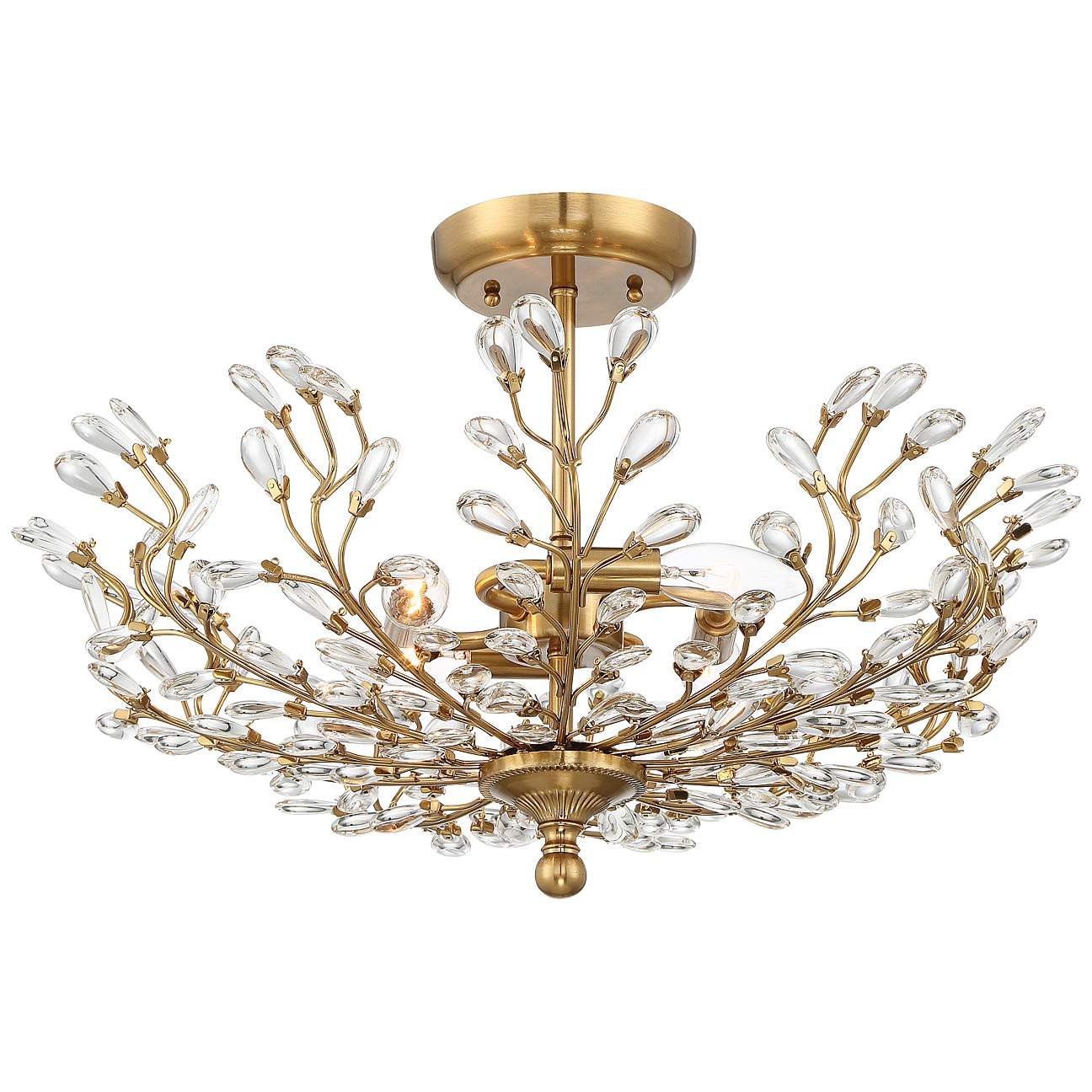 Brielle 18 1/2" Wide Brass 4-Light Ceiling Light | LampsPlus.com