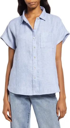 Avery Short Sleeve Linen Button-Up Shirt | Nordstrom