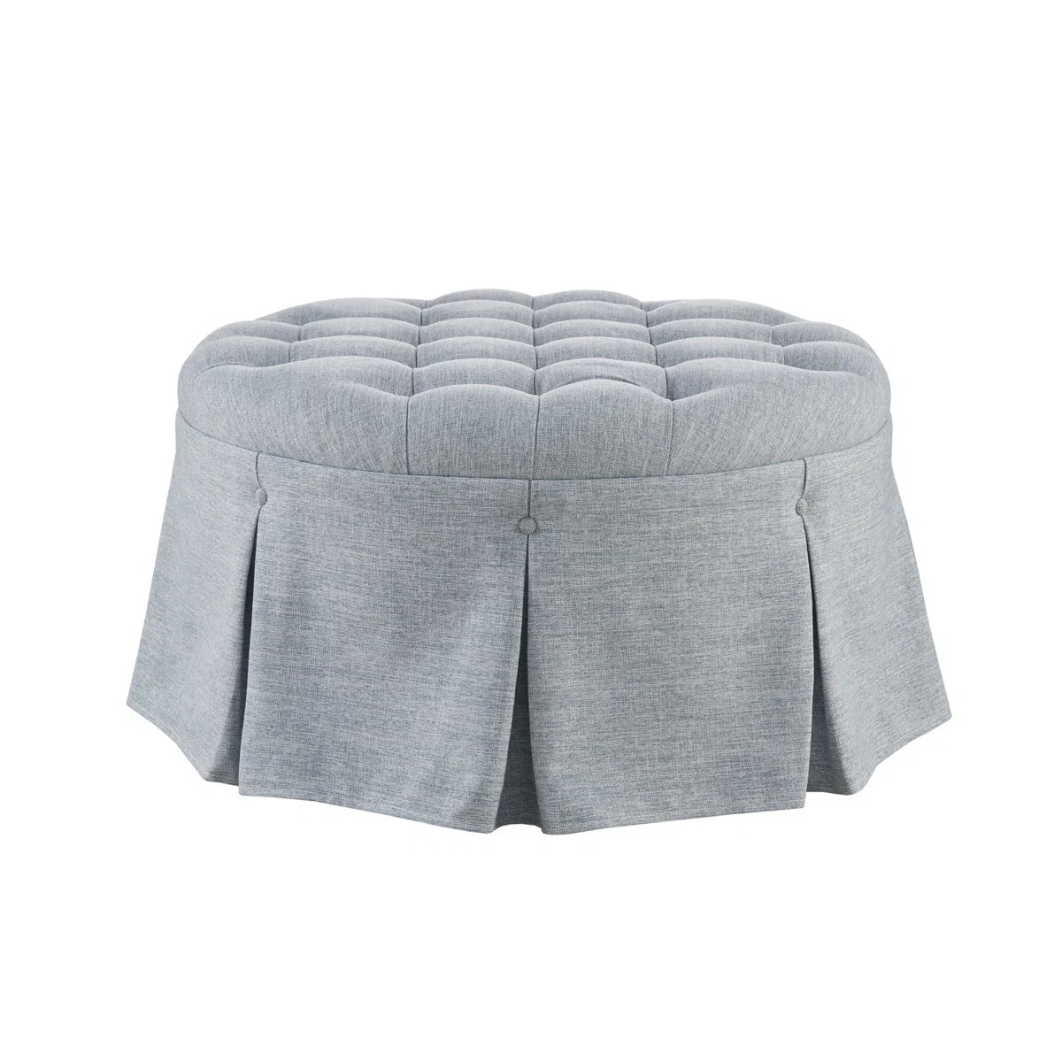Bedford Terri Skirted Tufted 32" Round Ottoman | Wayfair North America