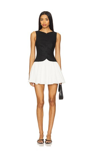 x REVOLVE Hannah Mini Dress in Black & White | Revolve Clothing (Global)