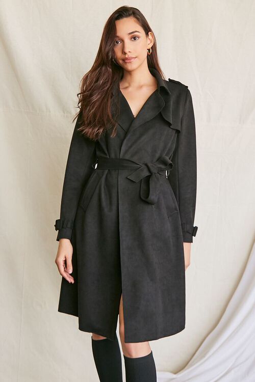 Faux Suede Duster Trench Jacket | Forever 21 (US)