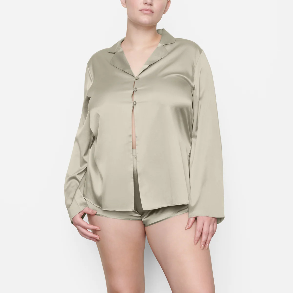 SILK OPEN NECKLINE SLEEP TOP | SKIMS (US)