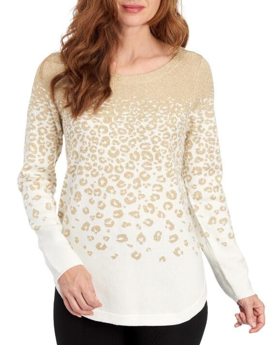 Luxe Metallic Leopard Sweater | Stein Mart