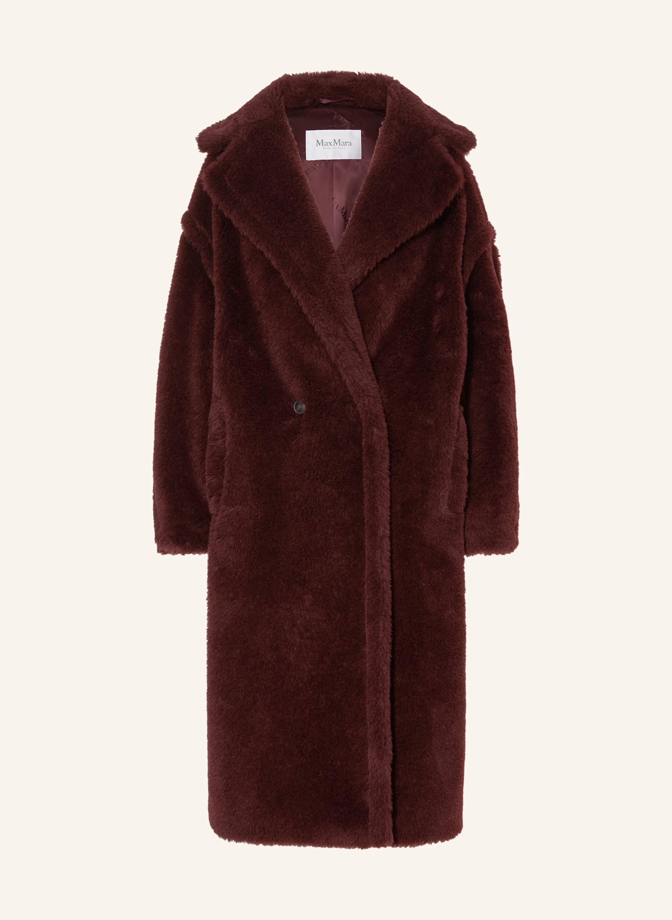 Max Mara Teddyfell-Mantel TEDGIRL mit Alpaka in dunkelrot | Breuninger (DACH)